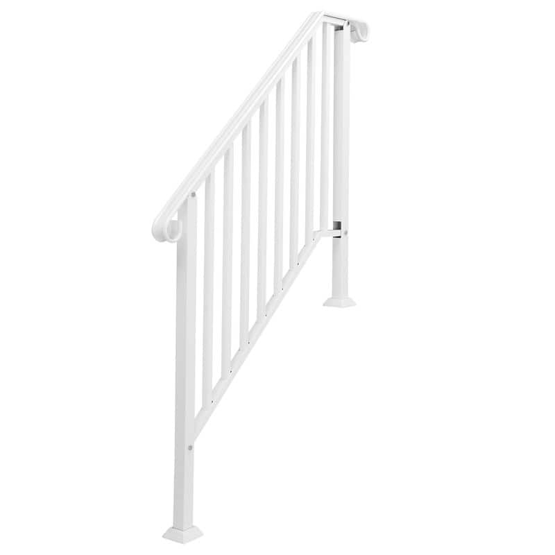 Outdoor Wrought Iron Handrail - White - 39.96'' W