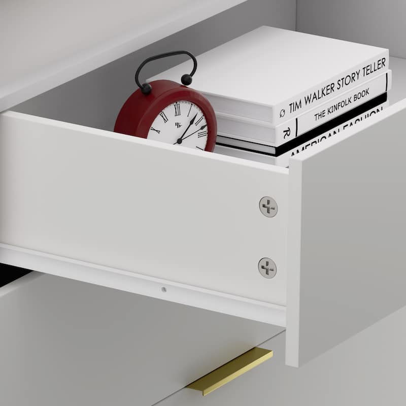 Nightstand with Charging Station and LED Lights