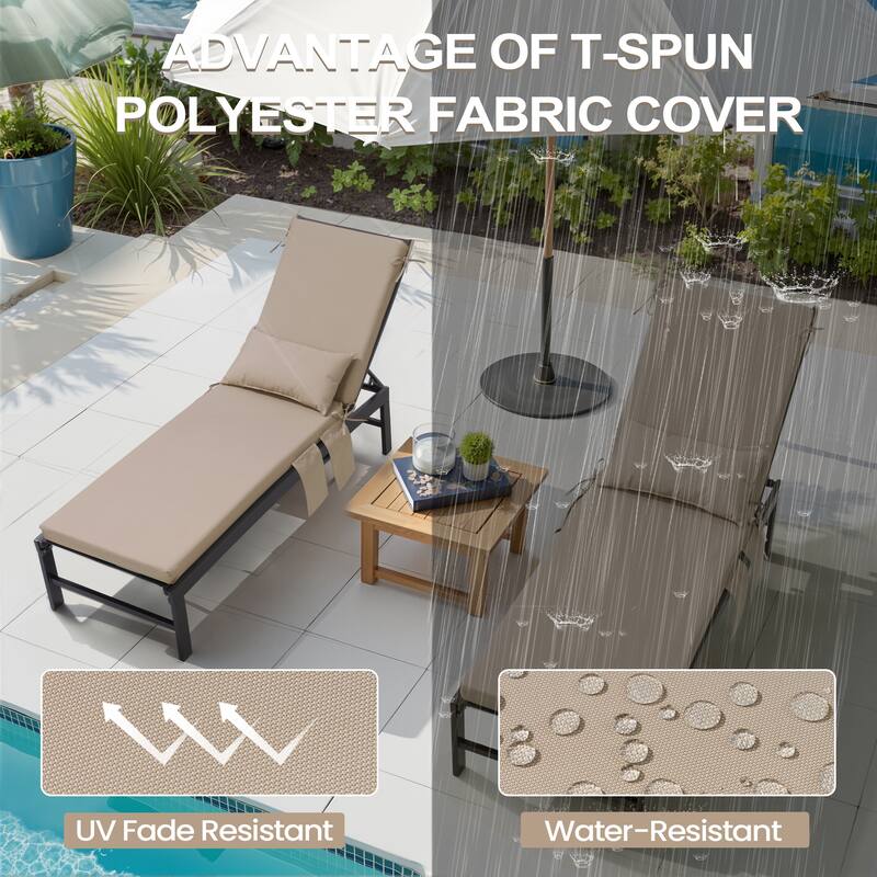 Pellebant Outdoor Lounge Chair Cushions with Pillow