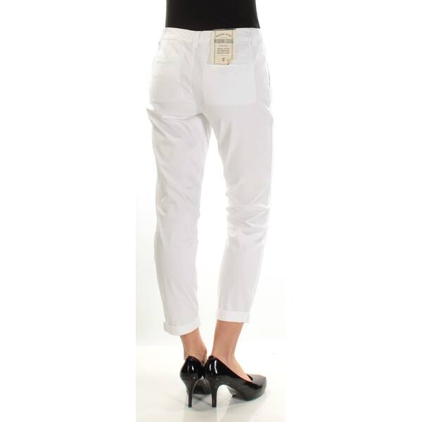 Shop Maison Jules Womens White Mid Rise Cuffed Pants Size 2 On