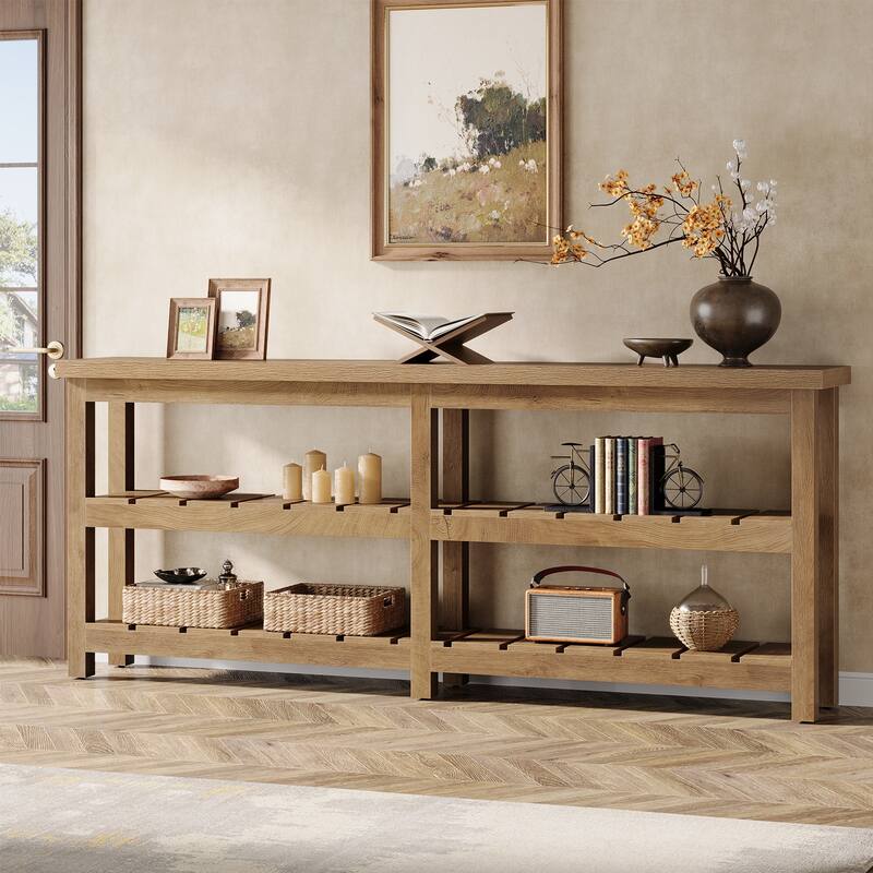 70.86-Inch Extra Long Console Sofa Table with Storage for Entryway
