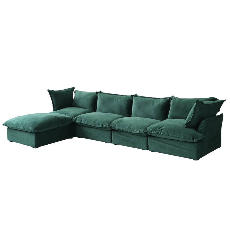 L-Shaped Convertible Sectional Sofa Couch with Movable Storage Ottoman Chaise, Free Combination Sofa