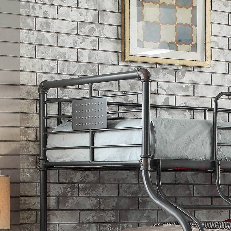 Syd Industrial Black Metal Triple Decker Bunk Bed by Furniture of America