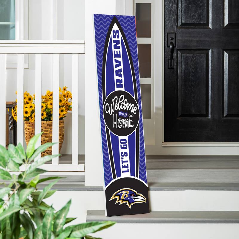 47" Porch Leaner Welcome Wall Sign, Baltimore Ravens - Purple