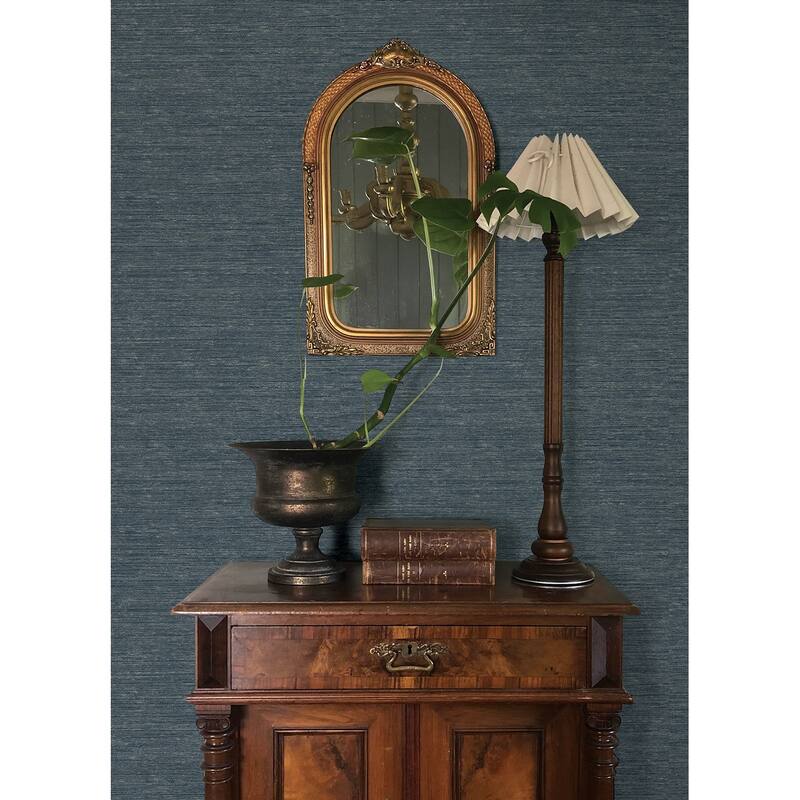 Chris Loves Julia x A-Street Prints Roderick Dark Blue Textured Wallpaper