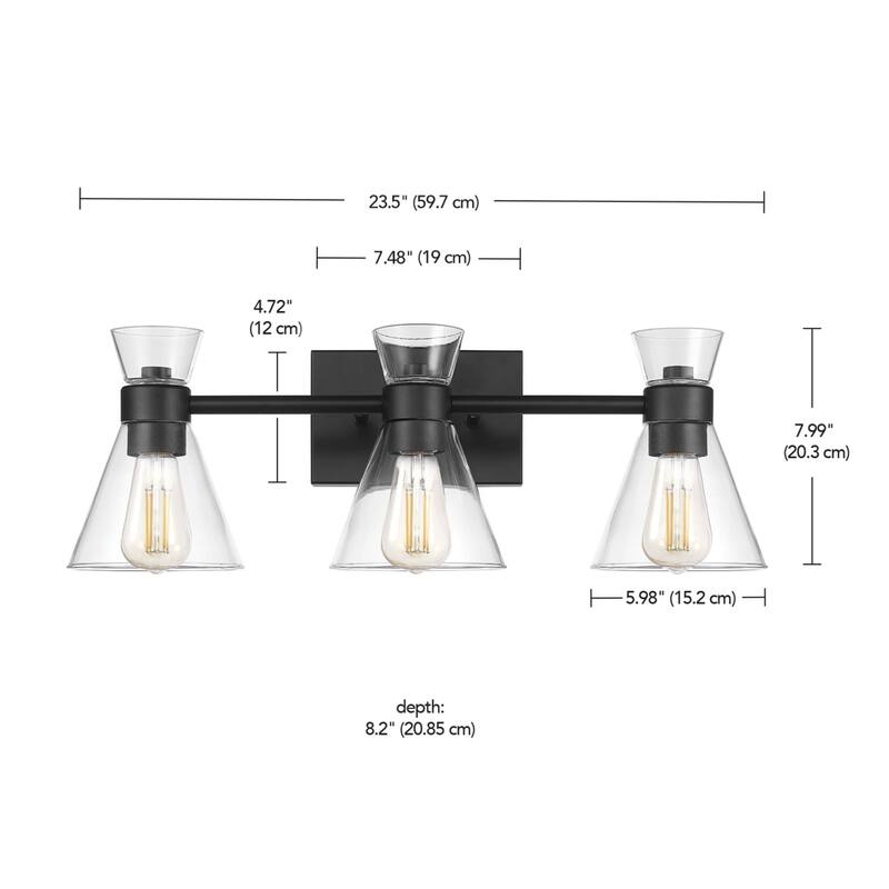 Globe Electric 91006435 Bailey 3 Light 24" Wide Vanity Light with