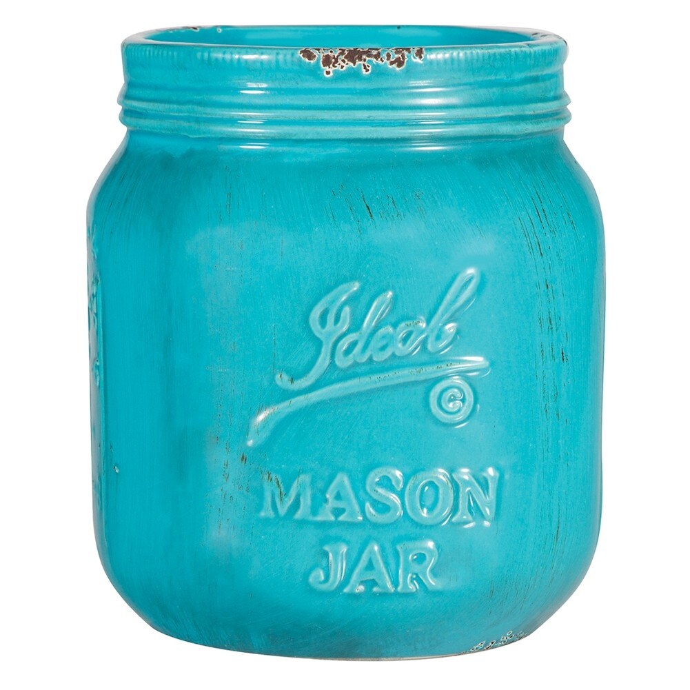 Shop Vintage Ceramic Utensil Crock In Aqua Or Red Maon Jar