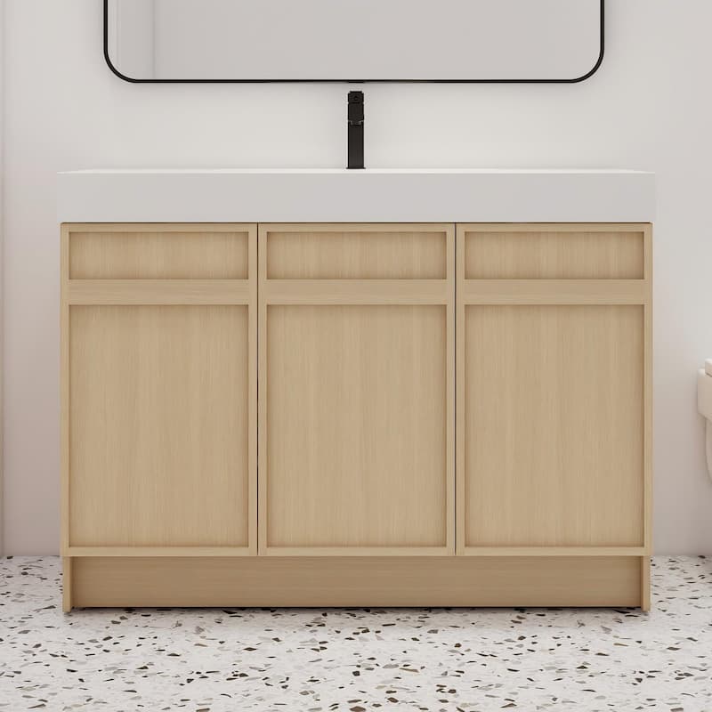 Malwee 30"/36"/48"/60" Bathroom Vanity with Sink, FreeStanding Vanity with Soft Close Doors and adjustable shelf - 48"×19"