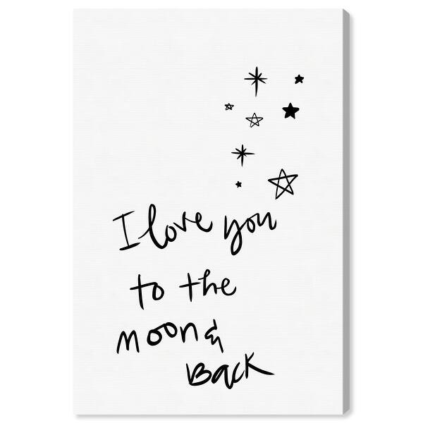 oliver gal moon and back and stars typography and quotes wall art canvas print family quotes and sayings black white overstock 32478979