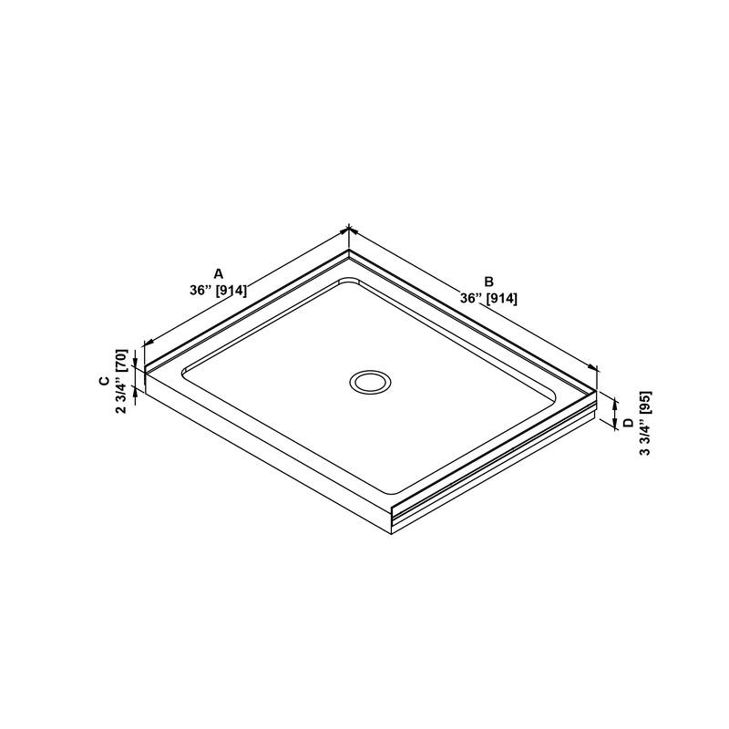OVE DECORS Adena White Shower Base 60x36 in white