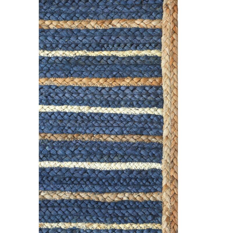Abani Jute JUT160A Natural Fiber Blue White Area Rug