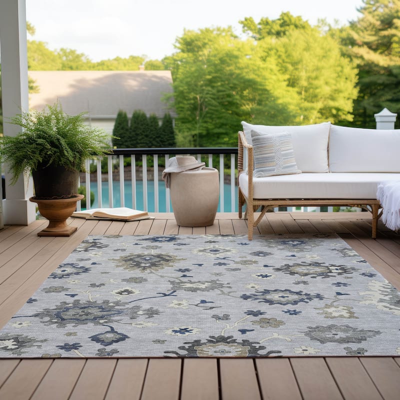 Machine Washable Indoor/ Outdoor Chantille Kashan Traditonal Rug