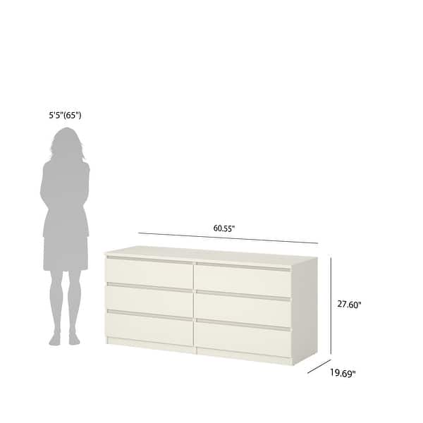 dimension image slide 10 of 13, Porch & Den McKellingon 6-drawer Double Dresser