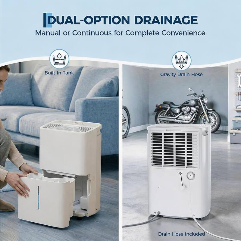 22 Pint Dehumidifier, with Reusable Air Filter Control, up to 3,000 Sq Ft