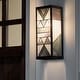 preview thumbnail 1 of 7, River of Goods Tiffany-Style Stained Glass and Black Satin Rectangular 1-Light Outdoor Wall Sconce - 6.25" x 5.5" x 16.25"