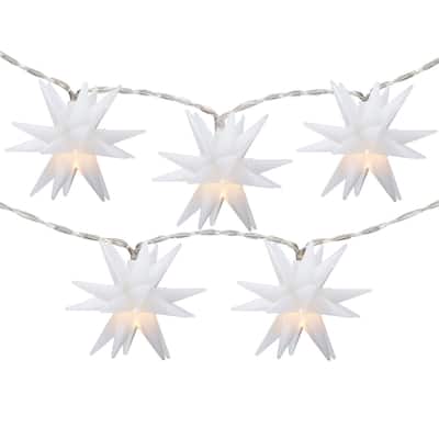 10 Count Warm White LED Star Christmas Fairy Lights 5.25ft Copper Wire
