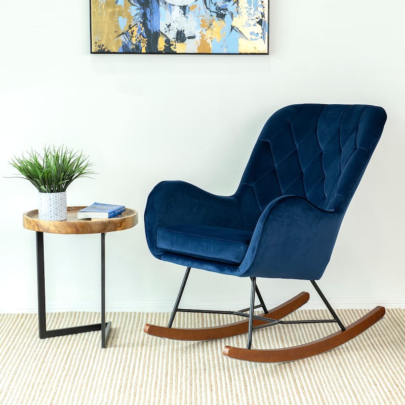 Salisbury Mid-Century Modern Velvet Rocking Chair