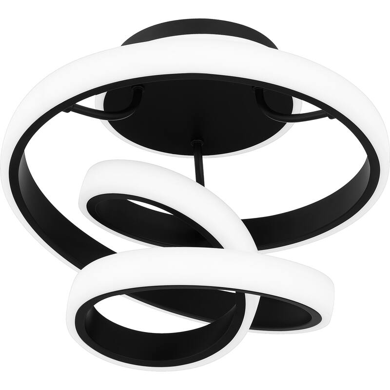 Aviva Integrated LED Matte Black Semi-Flush Mount - Matte Black