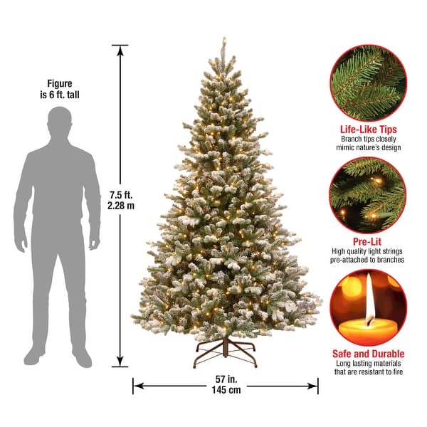 National Tree Company 7.5-foot PowerConnect Snowy Sheffield Spruce with ...