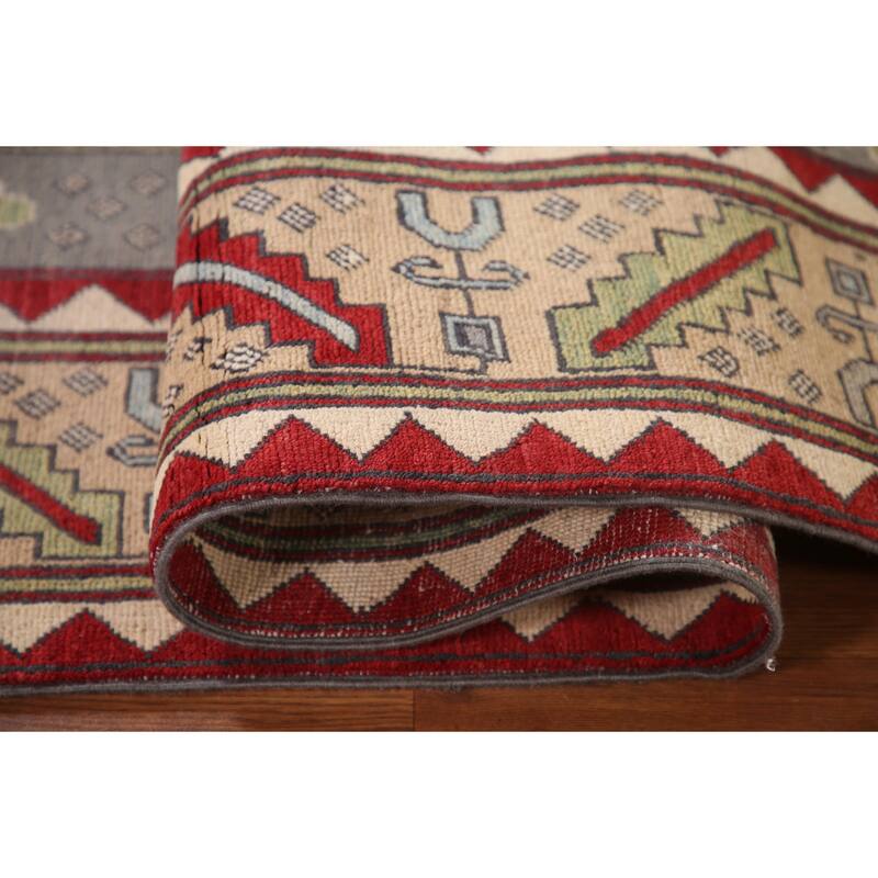 Kazak Oriental Area Rug Handmade Wool Carpet - 6'8" x 10'2"