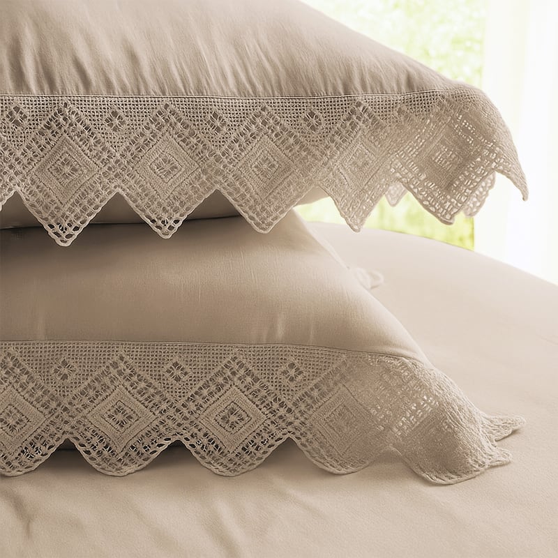 Elsie Lace Natural 6 Piece Coverlet Set