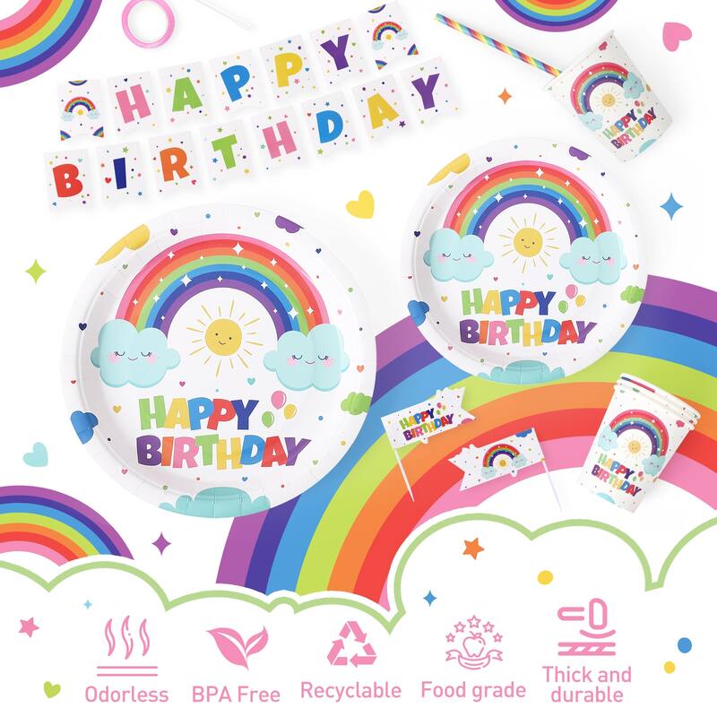 151 Pcs Birthday Tableware Set Serve 25