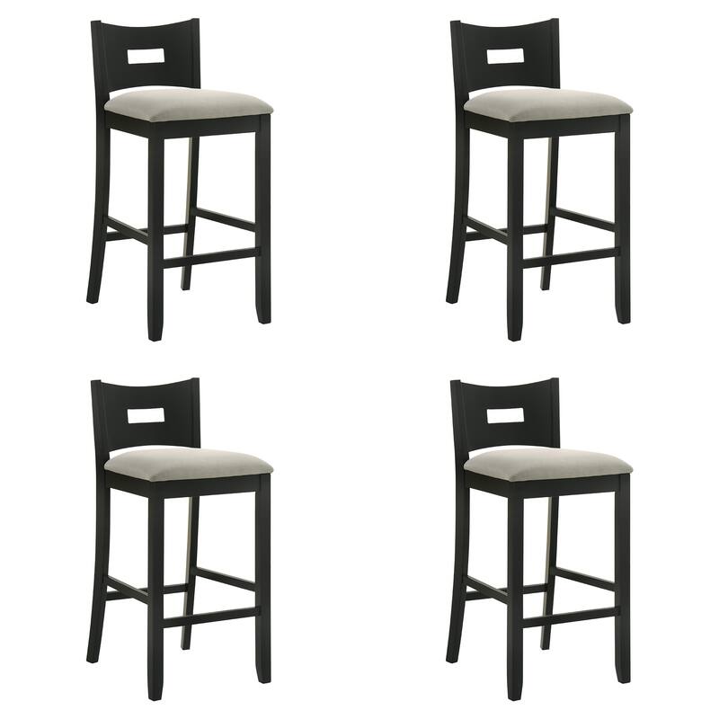 Ren Rubberword Bar Stool, Ivory Upholstered Counter Height Stool