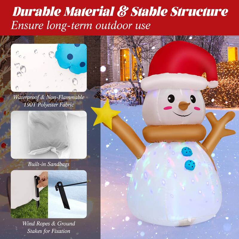 Costway 4 FT Inflatable Christmas Snowman Blow-up Decoration with 360° - See Details