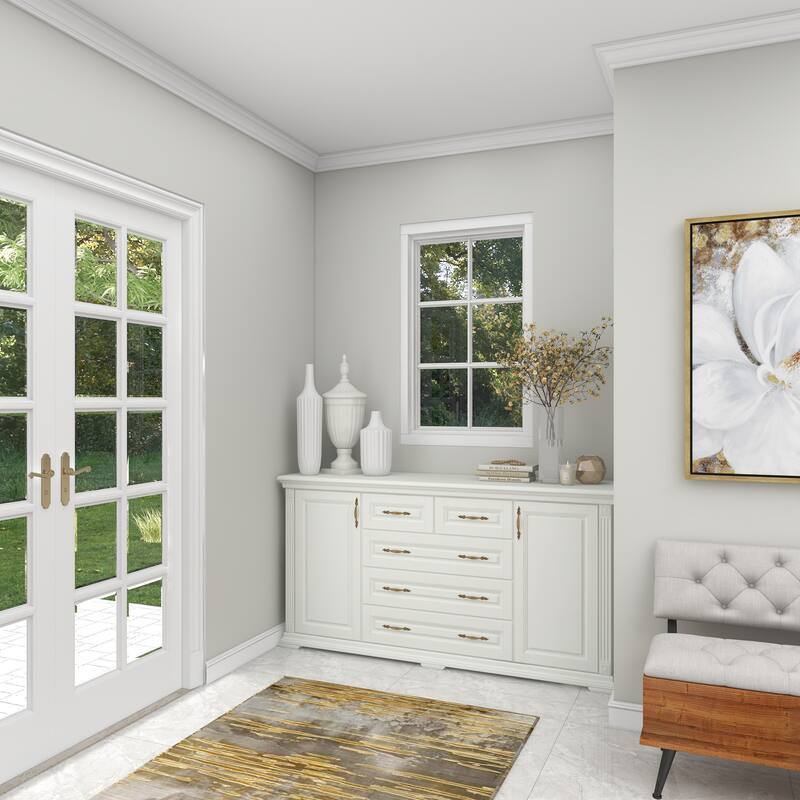 White Ceramic Tall Fluted Urn Living Room Decorative Jars with Grooves and Lid