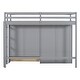 preview thumbnail 10 of 18, Gray Twin Size Solid Wood Loft Bed with Drawer and Wardrobes