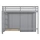 preview thumbnail 10 of 18, Gray Twin Solid Wood Loft Bed with Drawer & Wardrobes