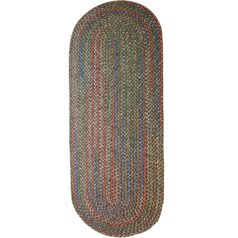 Rhody Rug Katie Indoor/ Outdoor Braided Area Rug - Dark Taupe - 2' x 8' Runner