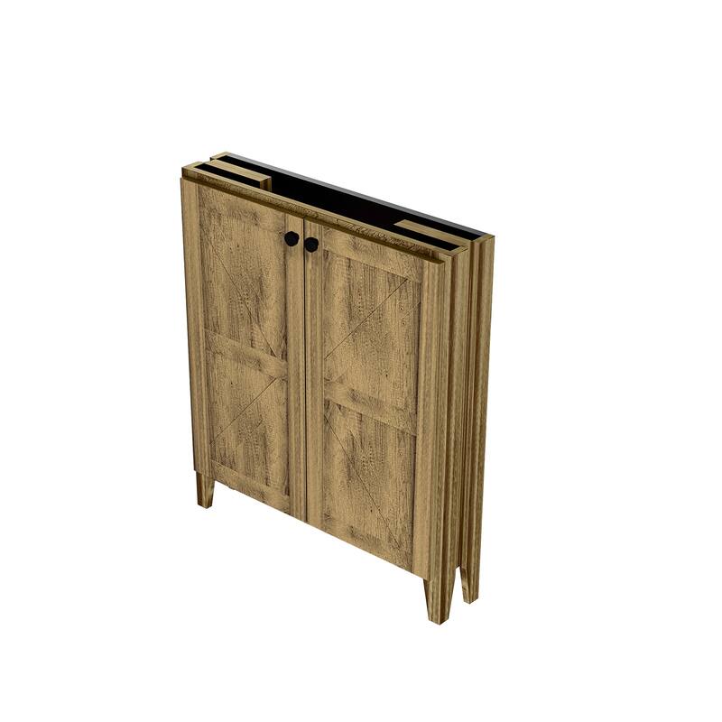 GDFStudio - Aero Modern Mid-Century Foldable Bathroom Vanity with Soft Close Function & Amper Storage Spaces, WITHOUT Sink