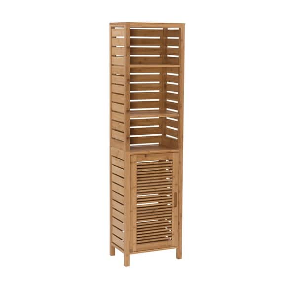 slide 4 of 12, Bracken Bamboo Tall Cabinet Natural