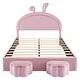 preview thumbnail 16 of 16, Full Size Upholstered Velvet Platform Bed with 2 Storage Stools