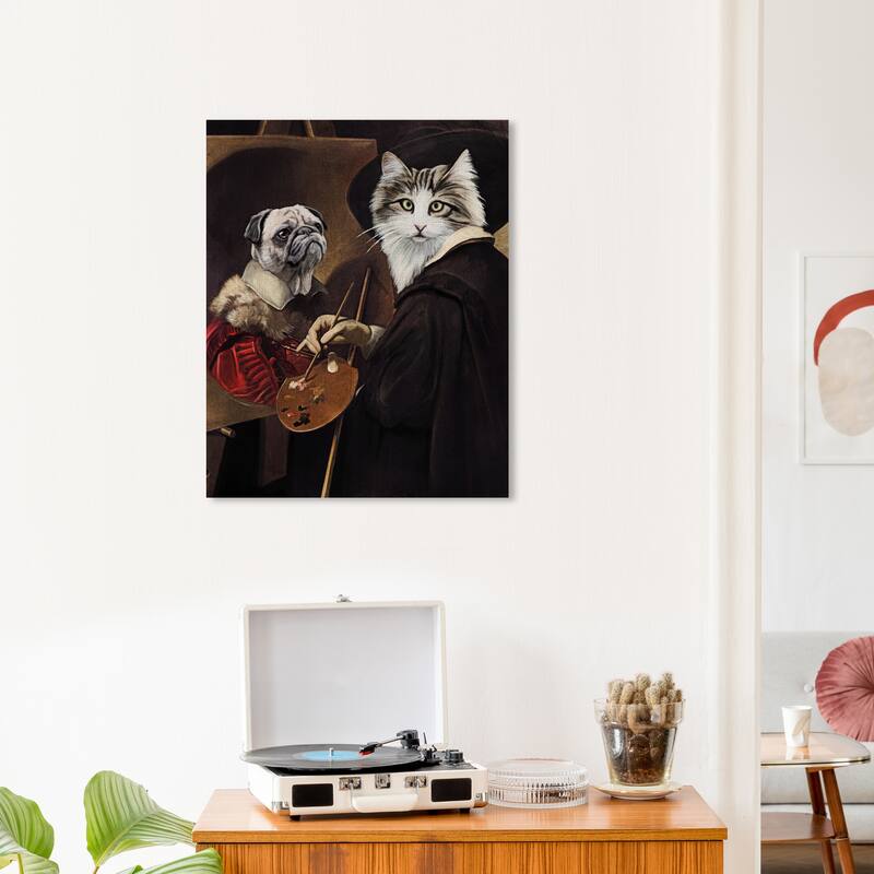 Wynwood Studio Canvas Animals Portrait of the Painter Black and Traditional Wall Art Canvas Print - Black, Brown - 24 x 20