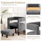 preview thumbnail 8 of 8, Costway Comfy Accent Armchair with Footrest Upholstered Velvet Barrel - See Details
