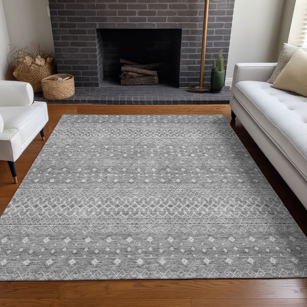 Machine Washable Indoor/ Outdoor Chantille Morrocan Boho Rug