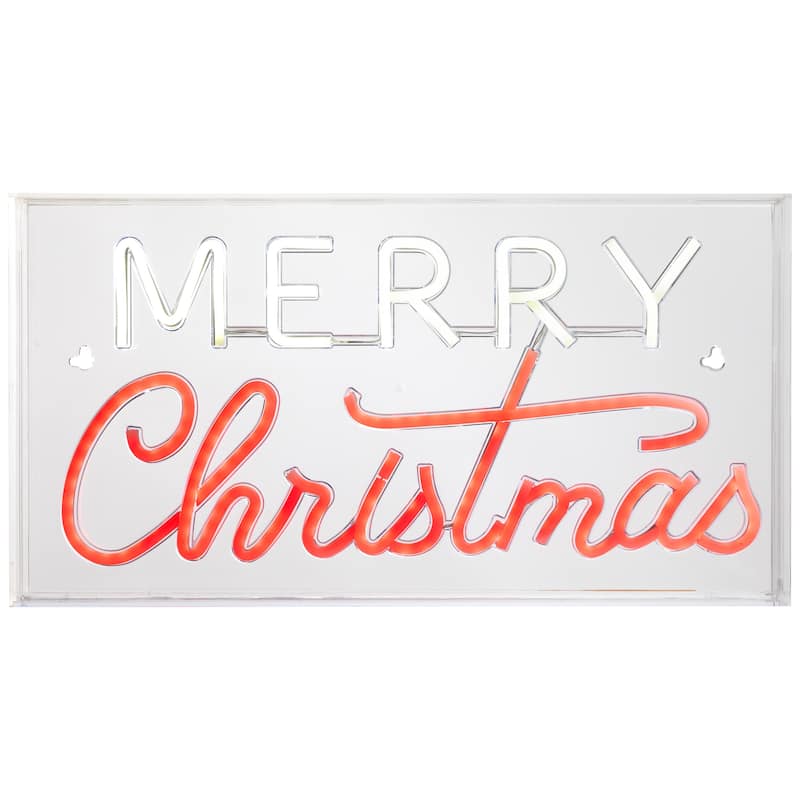 LED Merry Christmas Neon Lighted Wall Sign - 17"