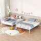 preview thumbnail 12 of 25, Metal Full over Full Bunk Bed Frame with Ladder, Full-length Guardrail for Kids, Teens - Convertible into 2 Separate Full Beds