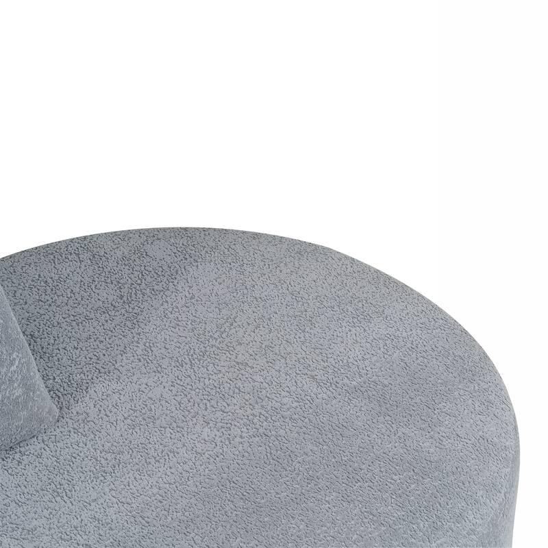 Curved Chaise Lounge with L-shape Back Arm, Pearl Upholstery Sectional Sofa Set with 4 Pillows for Living Room Sleeper Couch