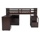 preview thumbnail 4 of 7, Espresso Low Study Twin Size Loft Bed with Storage Steps and Portable, Desk