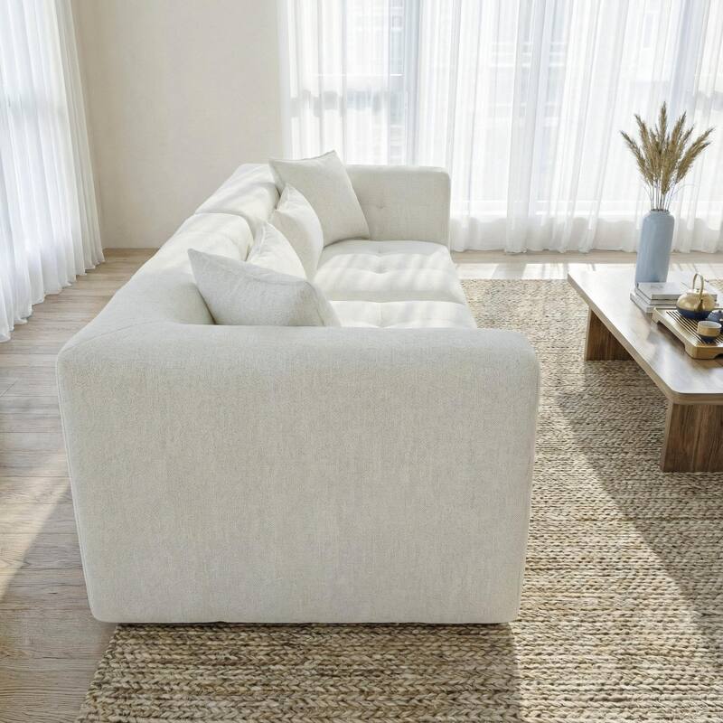 Newport Minimalist Boucle Sofa with Soft Cushions and Chic Design