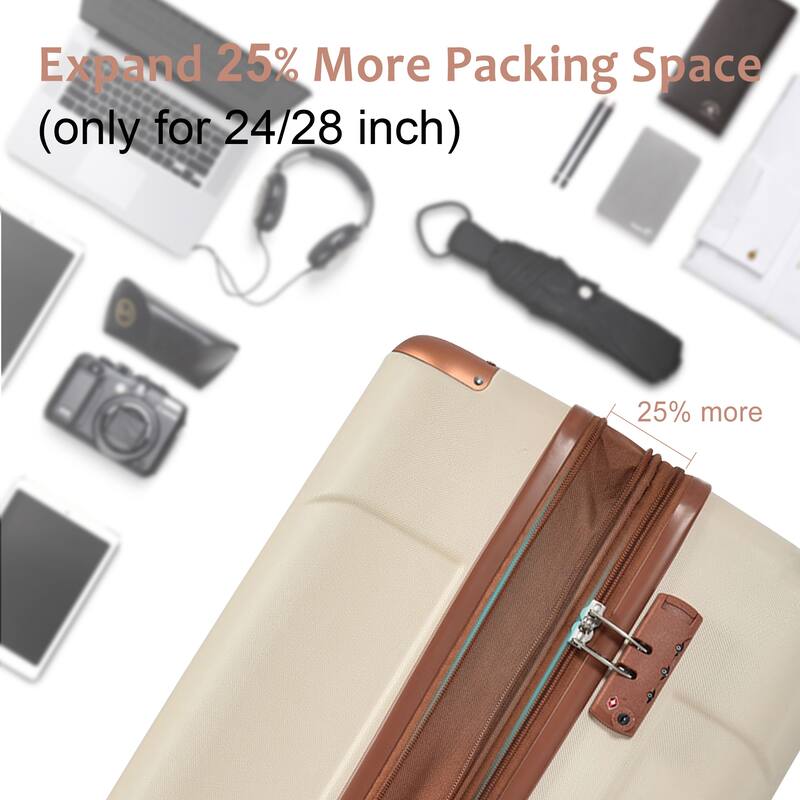 3PCS Expandable Hard Shell Luggage Sets