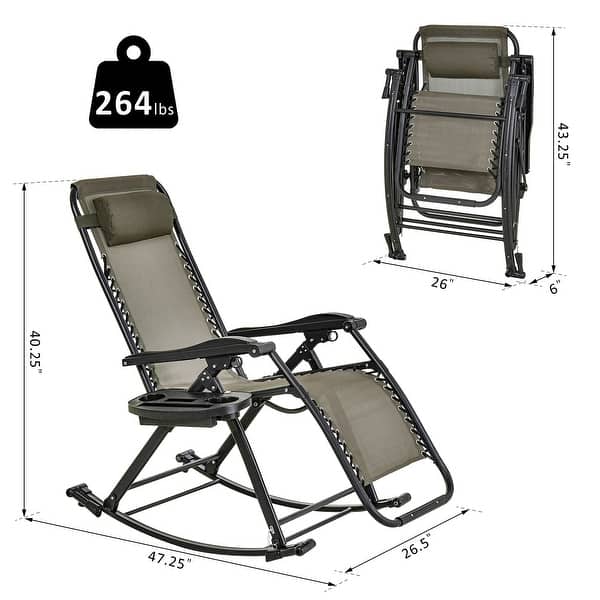 Best Choice Products Folding Orbital Zero Gravity Lounge Chair w/Removable Pillow Beige