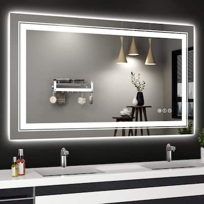 40x24 Inch Frameless LED Bathroom Mirror,Smart Mirror - White
