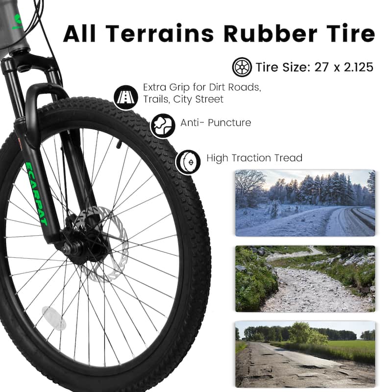 27.5 Inch Full Suspension Mountain Bike, Front and Rear Dual Shock Absorbers, Mechanical Disc Brakes, 21-Speed