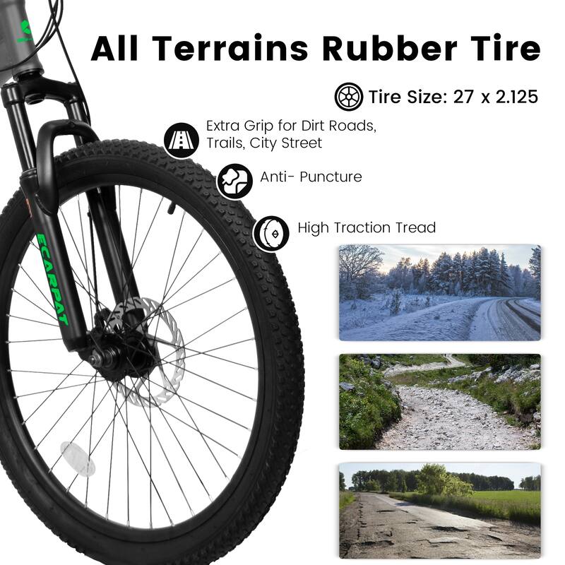 27.5 Inch Full Suspension Mountain Bike,Front and Rear Dual Shock Absorbers,Mechanical Disc Brakes,21-Speed