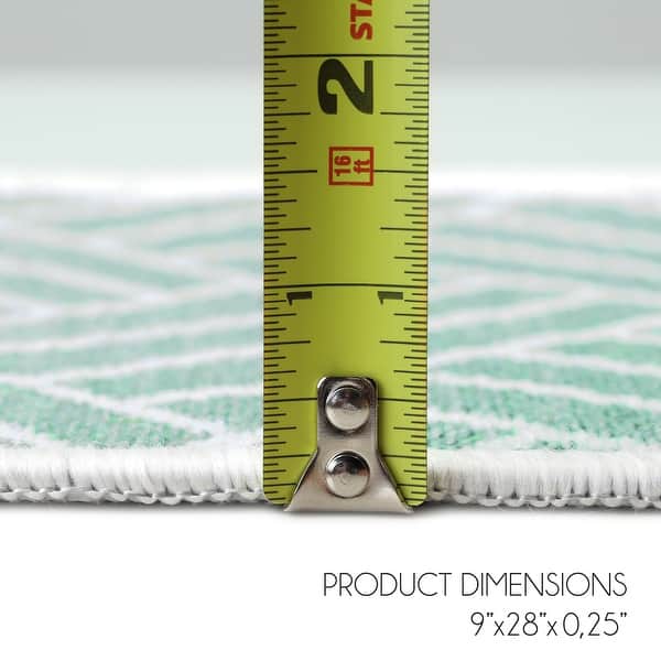 dimension image slide 4 of 5, SussexHome Memorial Design 9" X 28" Stair Treads - 70% Cotton Anti-Slip Carpet Strips for Stairs-with Double Adhesive Tape