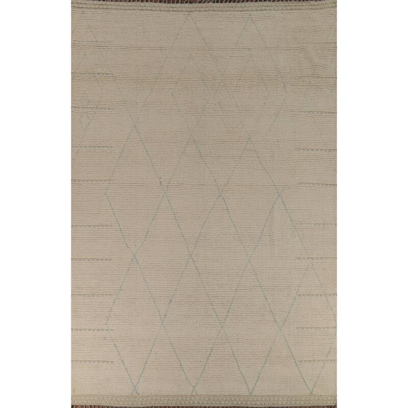 Trellis Moroccan Modern Area Rug Handmade Wool Carpet - 8'9"x 12'5"